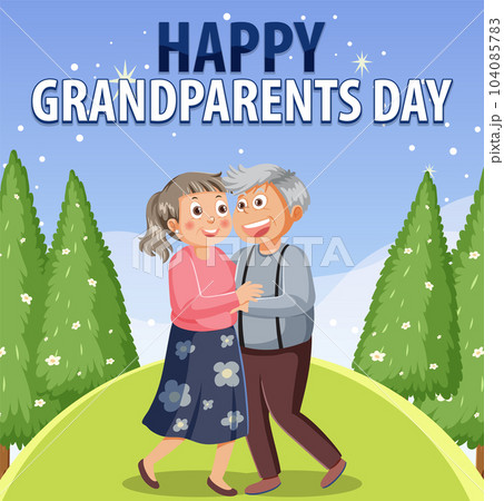 Happy grandparent day in nature background 104085783