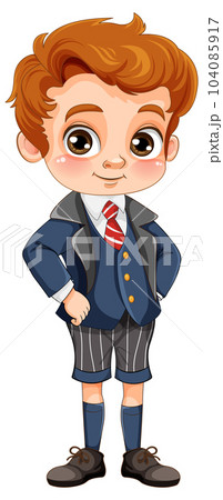 Boy in Student Uniform Cartoon 104085917