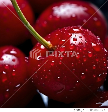 Cherry, red juicy. cherries background. 104086873