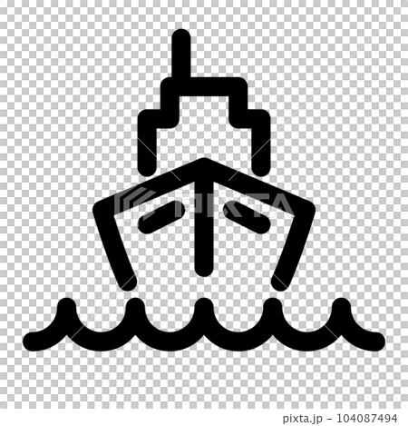 Line style icon representing summer vacation, ship 104087494