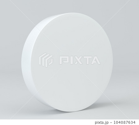 Realistic white cylinder shadow overlay. Blank cylinder geometric for showcase. 3d illustration Realistic white cylinder shadow overlay. Blank cylinder geometric for showcase. 3d illustration 104087634