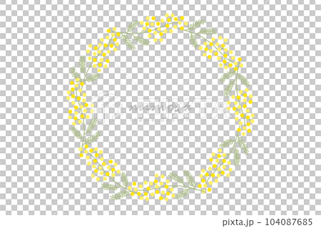 ミモザのリースのフレームデザイン 104087685