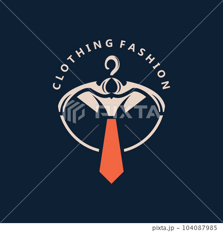 Clothing and Fashion logo design hanger concept, creative simple fashion shop business fashion vector beauty 104087985