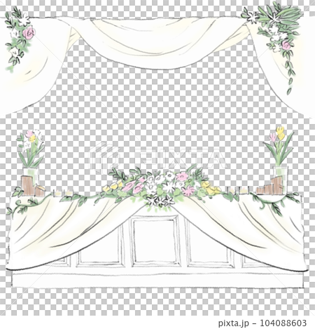 Image illustration of the main table of the wedding hall Image illustration of the main table of the wedding hall 104088603
