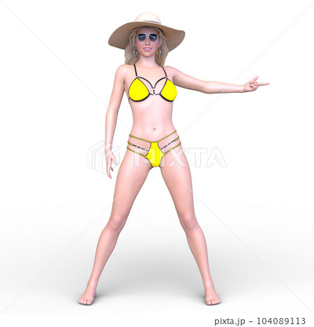 ビキニスタイルの女性イラスト ビキニ姿の女性のイラスト素材 [104089113] - PIXTA