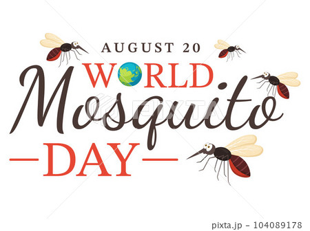 World Mosquito Day Vector Illustration on 20 August with Midge Can Cause Dengue Fever and Malaria in Flat Cartoon Hand Drawn Background Templates 104089178