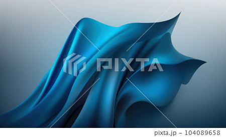 3D Abstract Design Background with Blue Silk Waves 104089658