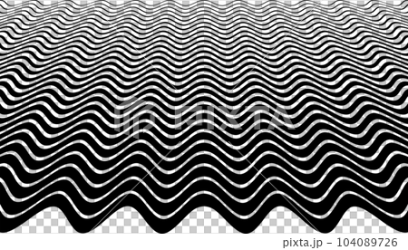 Wavy Lines Halftone Pattern in Diminishing Perspective View. Abstract Black and White Textured Background. Vector Art. Wavy Lines Halftone Pattern in Diminishing Perspective View. Abstract Black and White Textured Background. Vector Art. 104089726