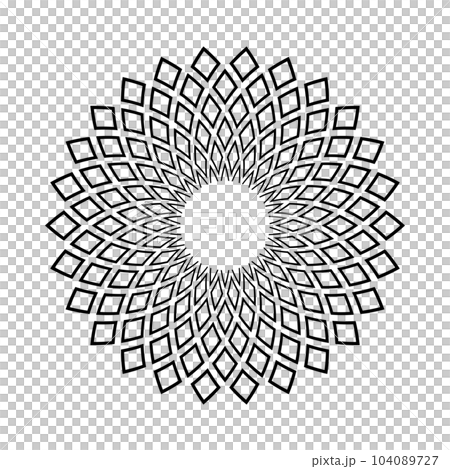Abstract Decorative Geometric Radial Circle Pattern. Round Design Element. Vector Art. Abstract Decorative Geometric Radial Circle Pattern. Round Design Element. Vector Art. 104089727