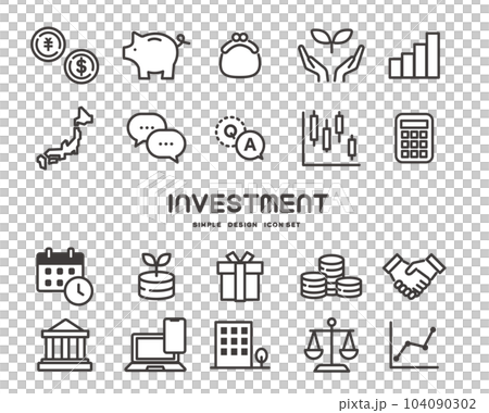 Vector illustration material of icons related to investment and stocks / money / fund Vector illustration material of icons related to investment and stocks / money / fund 104090302