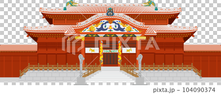 An image illustration of the main hall of Shurijo Castle in Okinawa Prefecture 104090374