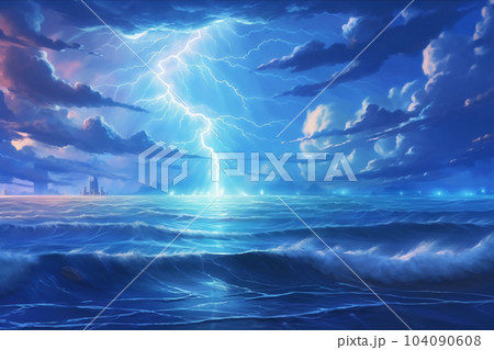 Concept art of a infinite storm key visual blue tinted Concept art of a infinite storm key visual blue tinted 104090608