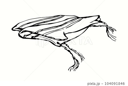 Vector drawing. Jewish clothing tzitzit 104091846