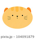 Smiling cute cat face, smile emoji, animal cartoon 104091879