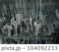 Many key chains for copy key on locksmith shop. 104092233
