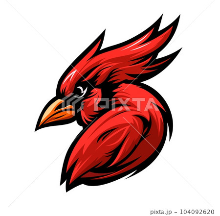 Cardinal Mascot Clipart - Red Bird in Vector Format