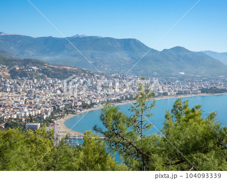 View from the Alanya fortress to the marine bay and the downtown View from the Alanya fortress to the marine bay and the downtown 104093339