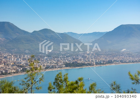View from the Alanya fortress to the Taurus Mountains and the Mediterranean coast View from the Alanya fortress to the Taurus Mountains and the Mediterranean coast 104093340