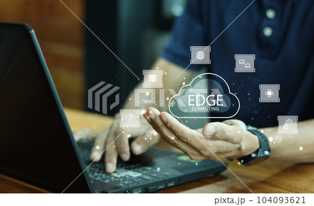 Edge computing modern IT technology concept. Edge computing modern IT technology concept. 104093621
