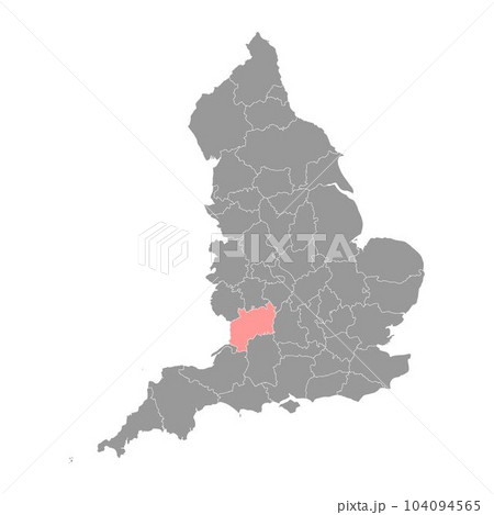 Gloucestershire map, ceremonial county of England. Vector illustration. Gloucestershire map, ceremonial county of England. Vector illustration. 104094565