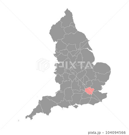 Greater London map, ceremonial county of England. Vector illustration. 104094566