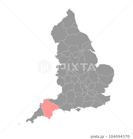 Devon map, administrative county of England. Vector illustration. 104094570