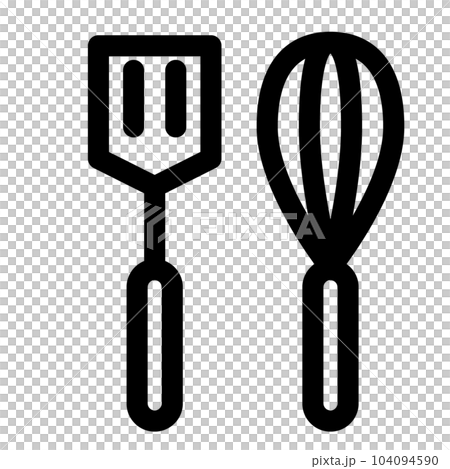 Line style icons representing cooking, spatula and whisk Line style icons representing cooking, spatula and whisk 104094590