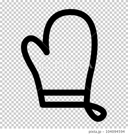 代錶盤子、連指手套和隔熱墊的線條樣式圖標 104094594