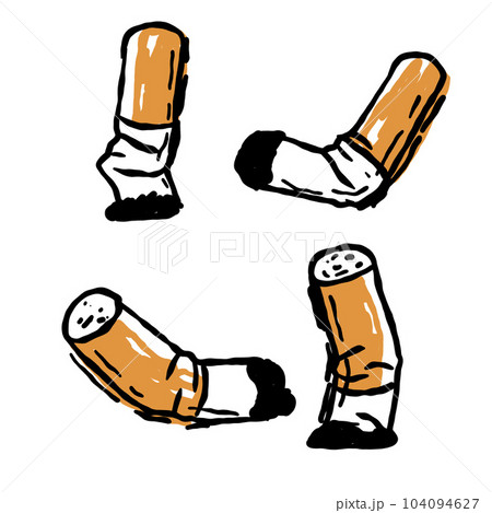 Cigarette butt. Bad harmful habit of Smoking.... - Stock Illustration  [104094627]
