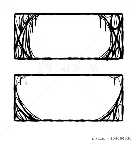 Halloween frame. Cobwebs and slimy threads...のイラスト素材 [104094630] - PIXTA