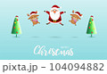 Merry Christmas and happy new year cute Santa Claus with reindeer jump. 104094882