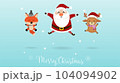 Merry Christmas and happy new year cute Santa Claus Reindeer and Fox jump. 104094902