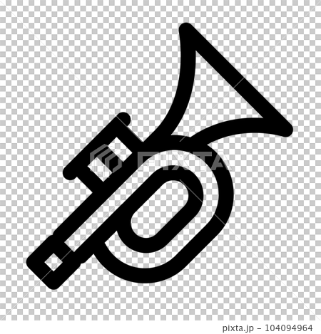 代表音樂、小號的線條樣式圖標 104094964