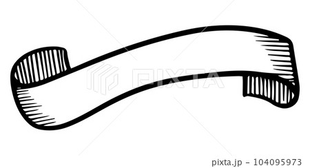Doodle sketch style of ribbon banner hand drawn illustration. for concept design. 104095973