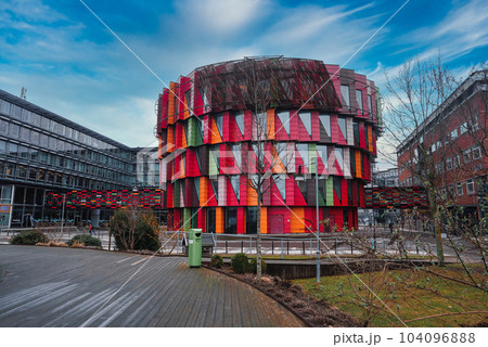 Colourful modern architecture of the Chalmers technical university, Gothenburg, Sweden 104096888