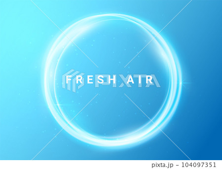 Fresh air round circle wind movement vector wave. Spa fresh air round twirl effect clean air flow. Fresh air round circle wind movement vector wave. Spa fresh air round twirl effect clean air flow. 104097351