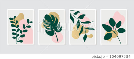 Abstract contemporary flower minimal modern vector design. Minimal abstract flower collection leaf Abstract contemporary flower minimal modern vector design. Minimal abstract flower collection leaf 104097384