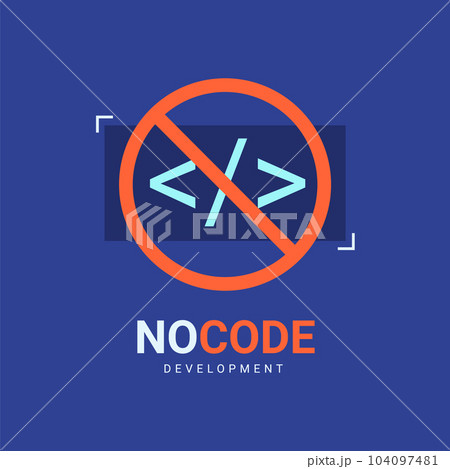Low coding developing application background vector design icon. Low code banner digital concept 104097481