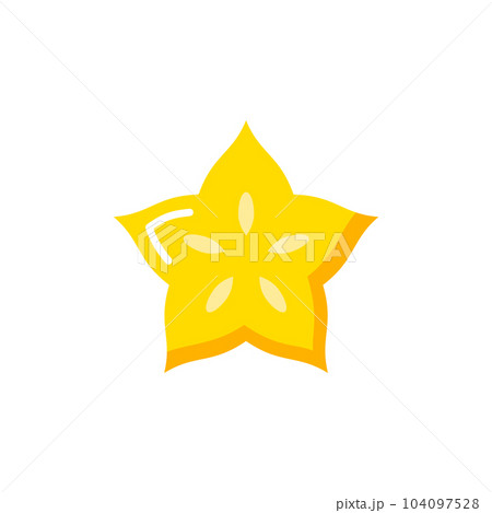 Starfruit vector carambola icon. Star fruit averrhoa slice fresh organic food vegetarian healthy Starfruit vector carambola icon. Star fruit averrhoa slice fresh organic food vegetarian healthy 104097528