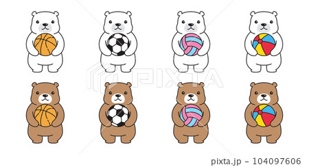 Bear vector polar bear icon sport beach ball soccer football basketball volleyball character cartoon logo teddy symbol doodle animal illustration isolated design Bear vector polar bear icon sport beach ball soccer football basketball volleyball character cartoon logo teddy symbol doodle animal illustration isolated design 104097606
