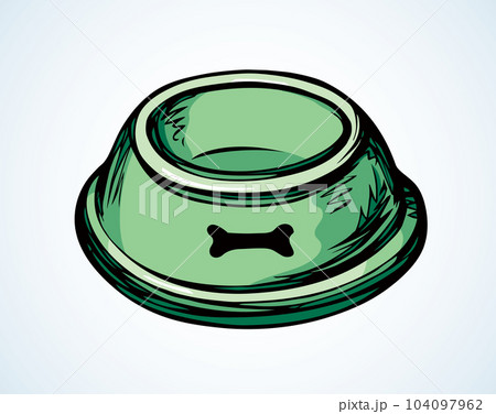 Bowl for pets. Vector drawing 104097962