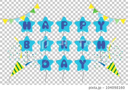 星形氣球生日圖標 星形氣球生日圖標 104098160