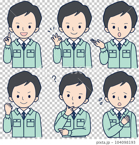 上班族工作服表情套裝薄荷綠 上班族工作服表情套裝薄荷綠 104098193