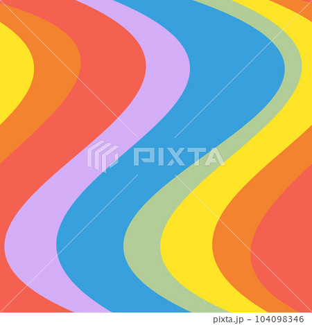 Vector seamless pattern of groovy wavy lgbt flag 104098346