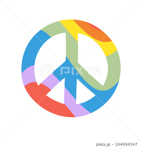 Vector groovy lgbt peace sign 104098347
