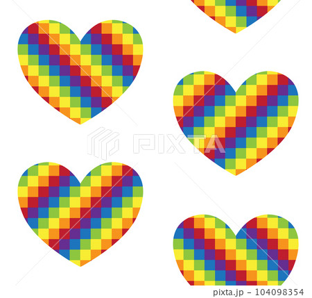 Vector seamless pattern of chessboard lgbt heart 104098354