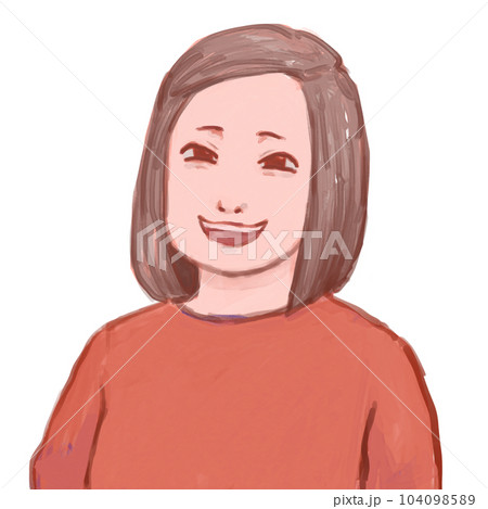 ダウン症の女性の笑顔 104098589