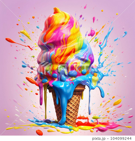 Ice Cream Colorful Illustration Ice Cream Colorful Illustration 104099244