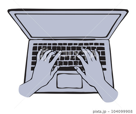 Laptop. View from above. Vector drawing Laptop. View from above. Vector drawing 104099908