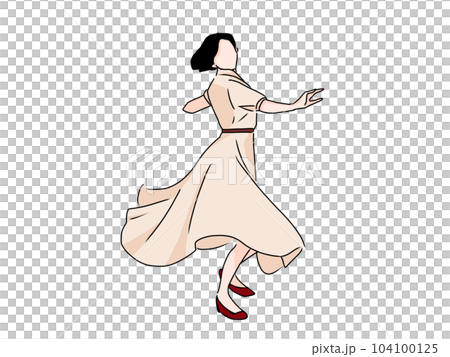 A woman dancing with her skirt upside down A woman dancing with her skirt upside down 104100125